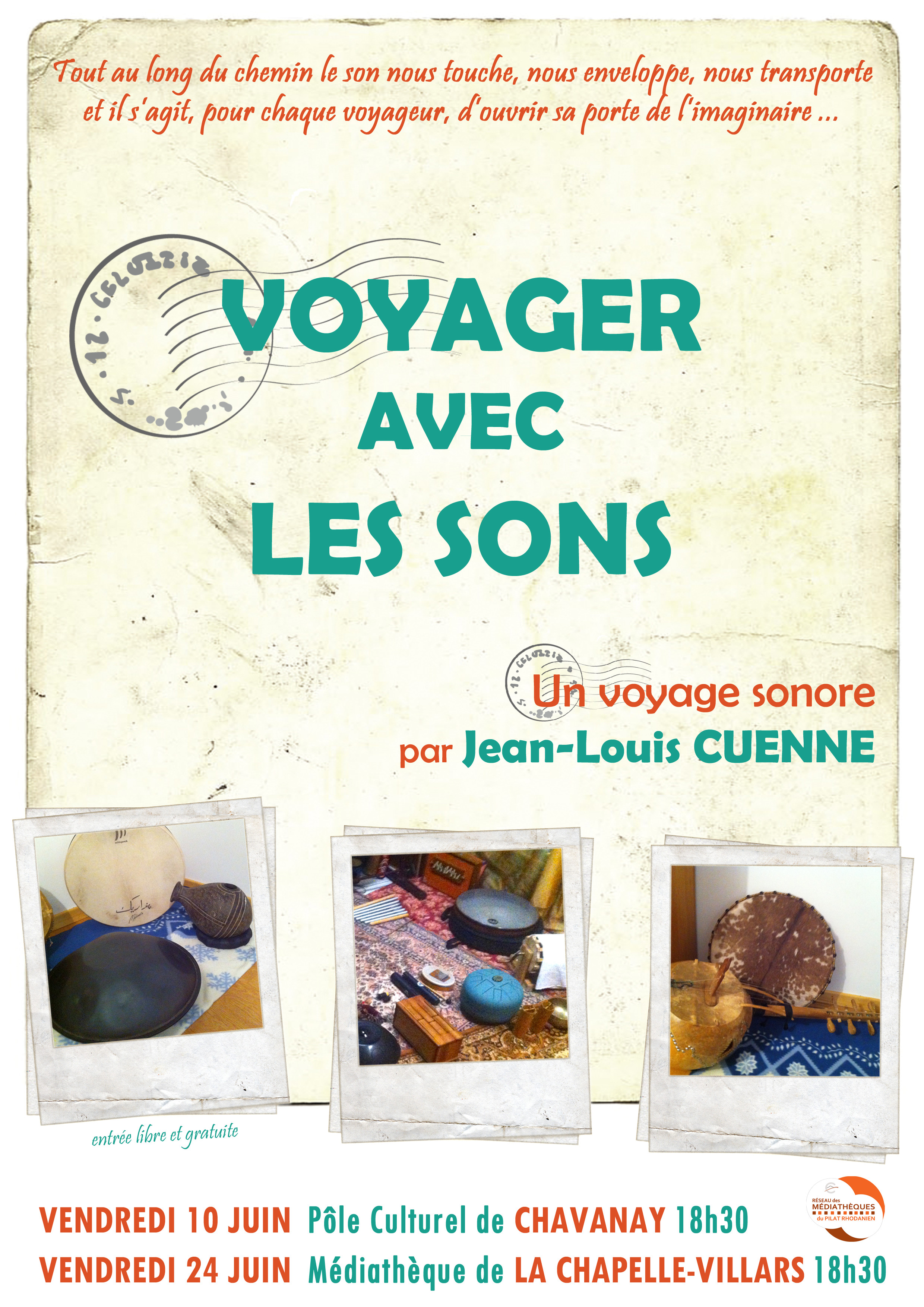 Affiche JL CUENNE Voyage avec les sons
